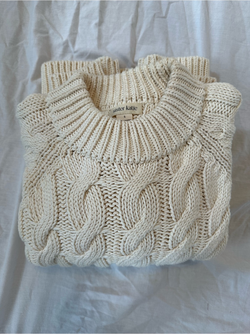 Sister Katie Julia Cable Knit Sweater In Natural Size S — image 2 of 8